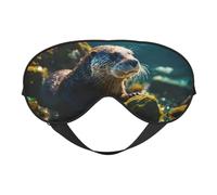 Animal Cute Brown Otters Print Sleeping Eye Cover Eyeshade for Men Women Plane Travel Nap Night Sleeping