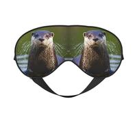 Animal Cute Brown Otters Print Sleeping Eye Cover Eyeshade for Men Women Plane Travel Nap Night Sleeping