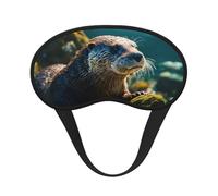 Animal Cute Brown Otters Print Soft Comfortable Eye Mask for Sleeping Light Blocking Nap Travel Camping Night Rest