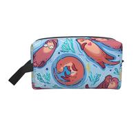 Animal Cute Brown Otters Print Travel Toiletry Bags Hanging Makeup Bag Large Capacity Versatile Organizer for Women Men