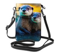 Animal Cute Brown Otters Print Women'S Small Cell Phone Purse, Adjustable Strap Phone Purse, Handbag For Daily Use