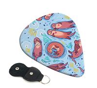 Animal Cute Brown Otters Set Of 6 Guitar Plectrums For Acoustic Guitar, Electric Guitar, Bass, Ukulele - Thin, Medium And Thick.