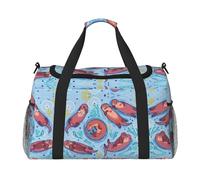 Animal Cute Brown Otters Travel Duffel Bag for Women Men,Print Polyester Tote Hand Luggage Bag with Shoulder Strap