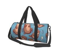 Animal Cute Brown Otters Travel Duffel Bag Sports Gym Bag, Lightweight Overnight Weekender Bag With Shoes Compartment Yoga Gym Sports Bag For Men Women