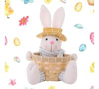 Animal Cute Easter Basket - Easter Basket Easter Bunny, Easter Bunny Plush Basket for Filling and Gifting as a Springlike Easter Decoration Gift Idea for a Floral Easter Nest Easter Gift Bags (A)