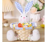 Animal Cute Easter Basket - Easter Basket Easter Bunny, Easter Bunny Plush Basket for Filling and Gifting as a Springlike Easter Decoration Gift Idea for a Floral Easter Nest Easter Gift Bags (A)