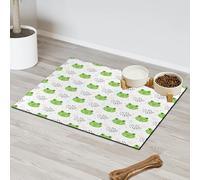 Animal Cute Frog Pet Feeding Mat for Cat Dog Water Bowl Food Mats Frog Design Pet Feeding Mats Absorbent Nti-Slip Contain Spills Protects Floors Placemat 60.9 x 81.2 cm