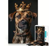 Animal Cute King Adults 1000 Pieces Puzzle Mental Fun Game Advanced Laser Cutting Tech Amusing Challenge for Waiting Time (38x52cm)
