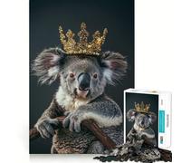 Animal Cute King Jigsaw Puzzles 1000 Pieces Focus Boost Fun Laser Cut for Flawless Fit Bonding Activity for Loved Ones (38x52cm)