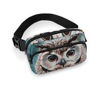 Animal Cute Owl Fanny Pack for Women, Personalized Waist Bag with Multi-Pockets for Men, Belt Bag for Travel, Crossbody Bags with Zipper, Adjustable Bum Bags for Running