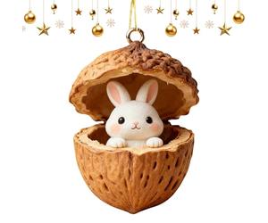 Animal Decoration for the Christmas Tree, 2D Acrylic Animal Walnut Pendant, Christmas Tree Decoration, for Holiday Home, Indoor, Winter Party, Wall, Window, Farmhouse