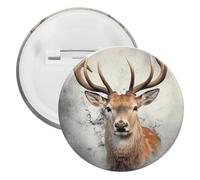 Animal Deer Badge Metal Round Pins, Lightweight Brooch for Backpack, Fashion Button Pins Badge for Shirts, Jackets, Shawl Coat, Unisex, 12pcs, Tinplate, metal round pins