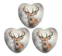 Animal Deer Car Air Freshener, 3 Pcs Love form Hanging Air Freshener Cards, Long Lasting Fragrance Scented Cards for Car, Home, Office Gray-style