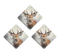 Animal Deer Car Air Freshener, 3 Pcs Rhombus Hanging Air Freshener Cards, Long Lasting Fragrance Scented Cards for Car, Home, Office White-style