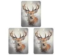Animal Deer Car Air Freshener, 3 Pcs Square Hanging Air Freshener Cards, Long Lasting Fragrance Scented Cards for Car, Home, Office Gray-style