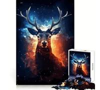 Animal Deer Cosmic Galaxy 1000 Pieces Jigsaw Puzzles for Adults Strategic Think Pleasant Downtime Clean Cut Winter Gift (38x26cm)