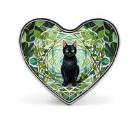 Animal Deer Fashion Heart Brooch Pins Lightweight Enamel Lapel Pin for Women Men, Hat Bag Jacket Clothing Accessory Jewelry Gift, Black cat, Love form