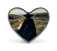 Animal Deer Fashion Heart Brooch Pins Lightweight Enamel Lapel Pin for Women Men, Hat Bag Jacket Clothing Accessory Jewelry Gift, The Witch of darkness, Love form