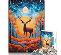 Animal Deer Jigsaw Puzzles for Adults 1000 Piece,Challenging Game Toys Every Piece Is Unique - Challenging Family Fun Game 50x75cm