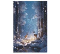 Animal Deer Jigsaw Puzzles, Wooden Puzzle Gift for Adult Toys for Adults Educational 1000 for Kid Teen Age 12 Toy （78×53cm）