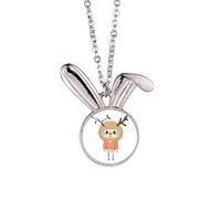 Animal Deer Nature Leave Brown UU Rabbit Necklace Pendant Bunny Animal Jewelry Gift