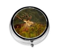 Animal Deer This Small, Printed, Round Pill Box is a Portable Pill and Vitamin Organizer Perfect for Pockets, Purses, and Travel.