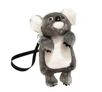 Animal Design Plush Crossbody Bag Cute 3D Tiger Leopard Koala Plushie Backpack Fuzzy Stuffed Shoulder Bag Small Cute Messenger Handbag Soft Stuffed Toy Coin Purse for Women Girls, Adjustable Strap