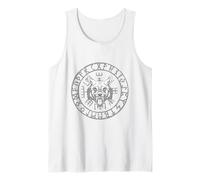 Animal design with an angry wolf over a nordic rune circle Tank Top