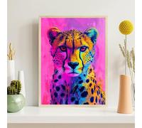 Animal Diamond Art 5D Leopard Diamond Painting for Adults Full Round Drill, Crystal Rhinestone Embroidery Kit, DIY Paint by Numbers Cross Stitch Gem Art, Home Wall Decor Gifts 40x60cm(16x24"),z@392