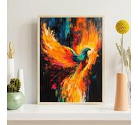 Animal Diamond Art 5D Phoenix Diamond Painting Kits for Adults Full Round Drill, Crystal Rhinestone Embroidery Kit, DIY Paint by Numbers Cross Stitch Gem Art, Home Wall Decor Gifts 10x15cm(4x6"),z@324