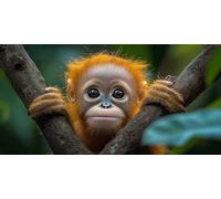 Animal Diamond Art Chimpanzees Diamond Painting Kits for Adults Beginner 5D DIY Full Round Drill Cross Stitch Kits for Adults Arts and Crafts for Bedroom Decor, Home Decor, Gifts 28x56inch -bby2603A3