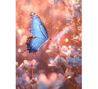 Animal Diamond Art Kits Adults,5D Butterfly Diamond Painting Kits for Adults Beginners Pictures, Round Full Drill Crystal Gem Art Mosaic Kit DIY Cross Stitch Arts Crafts Decoration 40x50cm A62S-519