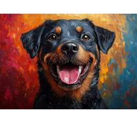 Animal Diamond Art Kits Adults,5D Diamond Painting Kits for Adults,Full Drill Gem Art Kits DIY Cross Stitch Arts Crafts Black Dog Pictures Embroidery Beginners Crafts Home Decoration Gifts 40x50cm
