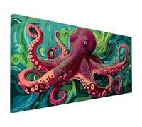Animal Diamond Art Kits Adults, 5D Diamond Painting Octopus 2025 Design New, Square Full Drill Crystal Art Kit, DIY Cross Stitch Crafts Embroidery Pictures for Home Wall Room Decor 110x50cm D-18