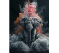 Animal Diamond Art Kits Adults,5D Elephant Diamond Painting Kit for Beginner, DIY Crystal Art Crafts for Adults, Square Rhinestones Paintings Kits for Room Decor Gifts for Women 24x32inch -FZ250864R