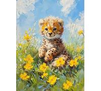 Animal Diamond Art Kits Adults, Diamond Painting Flower Crystal Art Kits for Adults Kids DIY 5D Round Full Drill Gem Dots Embroidery Paintings Crafts Picture for Beginners, Room Decor 80x110cm 2a-27M
