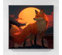 Animal Diamond Art Kits Adults, Diamond Painting Fox Crystal Art Kits for Adults Beginners DIY 5D Full Round Drill Gem Painitngs Cross Embroidery Kits Beginners Crafts, Gifts for Women 60x60cm al3-14v