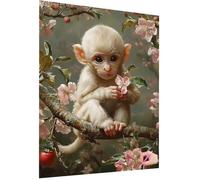 Animal Diamond Art Kits Adults Diamond Painting Monkey 5D DIY Crystal Art Kits for Kids Beginner Square Drill Dimond Painting Cross Stitch Gem Crafts for Adults Home Decor Gifts for Women 30x40cm A-34