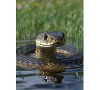 Animal Diamond Art Kits Adults, Diamond Painting Snake Crystal Art Kits for Kids Beginners, 5D Full Drill Round Gem Dots Embroidery Paintings Crafts Picture, Hobbies for Adults Women 60x80cm 8r-870