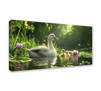 Animal Diamond Art Kits Adults Large 100x50cm, 5D Square Drill Diamond Painting Duck, DIY Full Drill Crystal Art Embroidery Painting, Rhinestone Cross Stitch Mosaic Crafts for Room Decor Gifts 0J-101