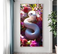 Animal Diamond Art Kits Adults, Large Diamond Painting Snake Crystal Art Kits, DIY 5D Full Square Crystal Embroidery Cross Stitch Paint by Numbers for Adults Home Decor, Gifts for Women 40x80 cm J-6
