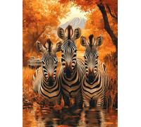 Animal Diamond Art Kits Adults Small Diamond Painting 12x20 inch, Full Drill Crystal Art Kits for Kids Rhinestone Embroidery Cross Stitch Canvas Painting Zebra Mosaic Craft Pictures for Decor z485-t