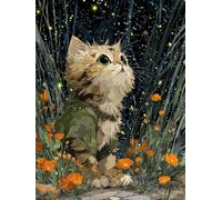 Animal Diamond Art Kits for Adults,5D Cat Diamond Painting Kits for Beginners, Crystal Art Crafts for Adults, DIY Full Drill Painting Dimond for Room Wall Decor, Gifts for Women 16x22inch -TL94J9