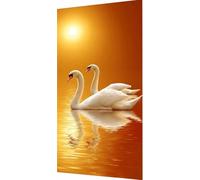 Animal Diamond Art Kits for Adults, Diamond Painting Swan Crystal Art Kits for Adults Kids DIY 5D Round Full Drill Embroidery Paintings Crafts Picture, Gifts for Women, Room Decor 80x160cm hy7-17t