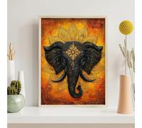 Animal Diamond Art Kits for Adults Elephant Diamond Painting Kits for Adults Kids, DIY Full Drill Round Sequin Art, Dimond Painting Crystal Craft for Home Wall Decor Gifts 16x20 inch PjY4620 7-9