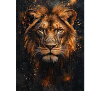 Animal Diamond Art Kits for Adults Tiger Diamond Painting Kit, Round Full Drill DIY Dimond Embroidery Cross Stitch Crystal Art Crafts for Home Wall Decor,Perfect Gifts for Woman & Kids 60x80cm L-196