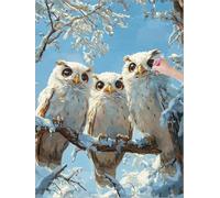 Animal Diamond Art Owl Diamond Painting Kits for Adults Beginners, 5D DIY Paint by Numbers for Adults, Square Drill Dimond Painting with Full Accessories, Room Decor, Gifts for Women 20x28 inch J-84