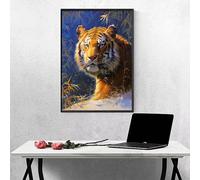 Animal Diamond Art Tiger 5d Diamond Painting Kits for Adults Full Drill Crystal Art Kits for Adults Beginners, DIY Cross Stitch Embroidery Crafts Pictures for Home Wall Decor, Gifts 16x20in PJY9 5-7