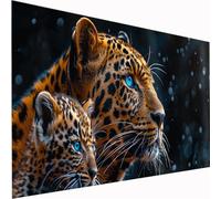 Animal Diamond Art Tiger 5D DIY Diamond Painting Kits for Adults & Kids Beginner, Full Drill Square Diamond Art Craft Set, Crystal DIY Embroidery Cross Stitch for Wall Decor Gifts 70x140cm Z1-547