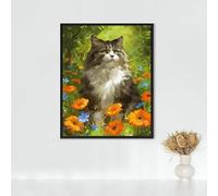 Animal Diamond Painting, 5d Diamond Painting Kits for Adults Cat, Full Drill Crystal Art Kits for Adults Beginners Cross Stitch Embroidery Crafts Pictures for Home Decor, Gifts 24x32 inch PJY9 1-J